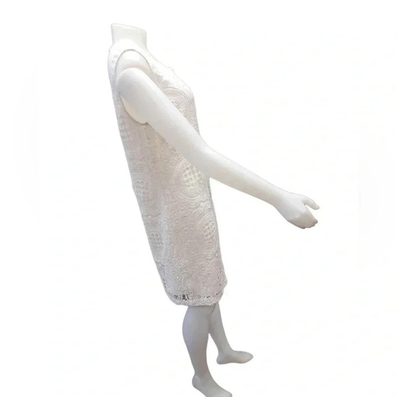 Katherine Barclay White Crochet Lace  Sleeveless Midi Dress Size 12 - Picture 3 of 12